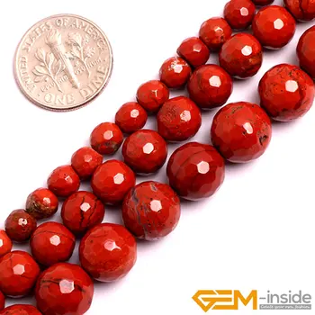 6mm 8mm 10mm Runde Helhetlige Red Jasper perler naturlig stein perler DIY loose perler til smykker gjør strand 15 tommer engros !
