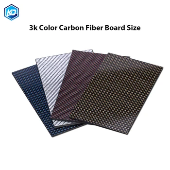 3k Farge Carbon Fiber Bord Størrelse 75x125mm Styret Blå Rød Gul Sølv Blank Og Matt Overflate Carbon Fiber-Panelet