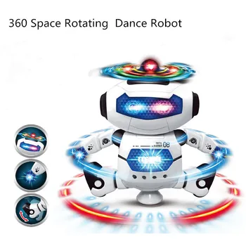 Elektronisk Robot Gå Dans Syngende Robot med Musikalske og Fargerike Blinkende Lys Kroppen Spinning Robot Leketøy Gave for Barna
