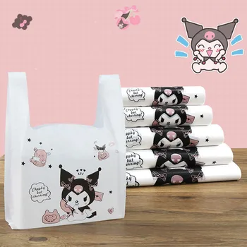 100Pcs Sanrio oppbevaringspose Kawaii Hellokitty Kuromi Cinnamorroll Tegneserie Husholdning Mat Bag Supermarked Shopping Bag