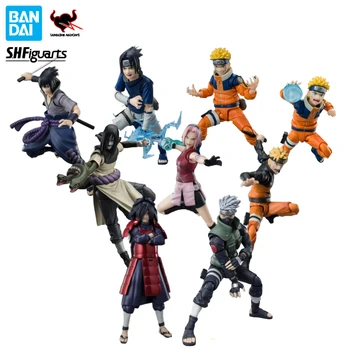 På Lager Bandai Ekte SHF 2.0 Naruto Shippuden Naruto Sasuke Sakura Anime Handling Figur Brinquedos Leketøy-Modellen Gave