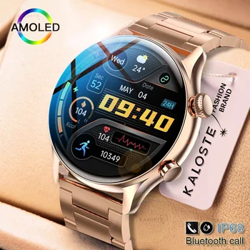2023 Bluetooth-Ring Damer Smart Watch Menn AMOLED 390*390 HD-Skjerm Alltid Vise Klokker Tilpasset Ekstern NFC-SmartWatch For Xiaomi