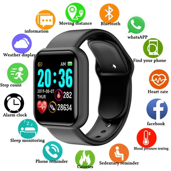 116plus Smart Watch Menn Blodtrykk Vanntett Smartwatch Kvinner pulsklokke, Fitness-Tracke Watch Sport For Android IOS