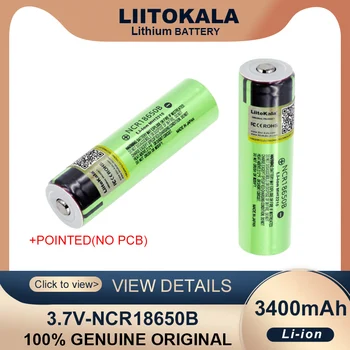 Liitokala NCR18650B 3,7 v 3400mAh 18650 Lithium Oppladbart Batteri med Spiss (Ingen PCB) For Lommelykten batterier