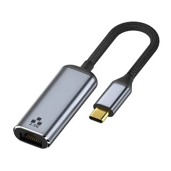2.5 G USB Ethernet Adapter 2500Mbps USB, RJ45 Thunderbolt 3 Lan-Type-C 2,5 Gigabit Notebook nettverkskort Innebygd Strøm