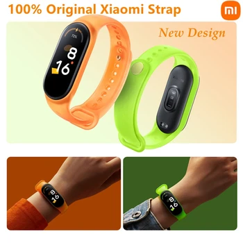 100% Opprinnelige Stropp Xiaomi Mi Band 7 Nye Fluorescerende Silikon Offisielle Camoufla Armbånd Armbånd for Miband 7 Watchband Stropper