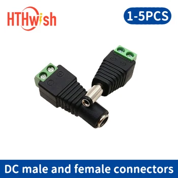 DC-kontakten 2.1*5,5 mm Light bar kontakter Kvinne Mann 1/2/5pcs makt jack plugger,for 2835/5050/5730LED stripe lys