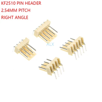 50pcs 2510-AW KF2510 kontakt 2.54 MM PITCH MANNLIGE pin header 2P/3P/4P/5P/6P/lagt 7 pence/8P/9P/10P/11P/12P høyre vinkel FOR PCB-2.54 MM