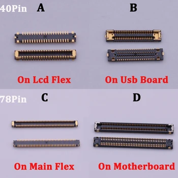 2-50 x Lcd-Skjerm Flex FPC-Kontakt USB-Lader for å Lade Dock For Samsung Galaxy M31S M317 M317F Plug Om Bord 40 78 Pin-kode