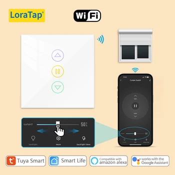 LoraTap 4. Generasjon-WiFi rullesjalusilamellene Bryter for Elektrisk Blind Google Hjem Alexa Smart Liv App-Fjernkontroll