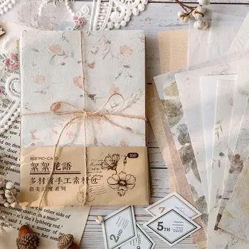 30 Ark Retro Blomster Melding Dekorative Scrapbooking Papirer for Reise Journal DIY Dekor Håndverk Materiale