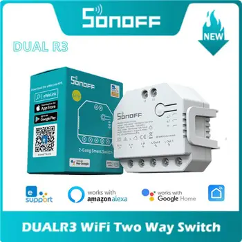 SONOFF DUAL R3 LIte 2 Gjengen Dual Feilindikator veggmonteringssett MINI Smart Switch Strøm Måling Smart Home Comtrol Med EWeLink Alexa Googles hjemmeside