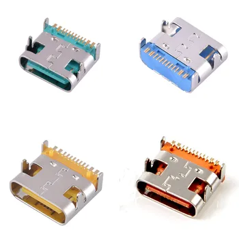 1-10PCS 16 Pin SMT Socket Kontakt Micro USB Type C 3.1 Kvinnelige Plassering SMD DUKKERT For PCB-design DIY høy strøm lading