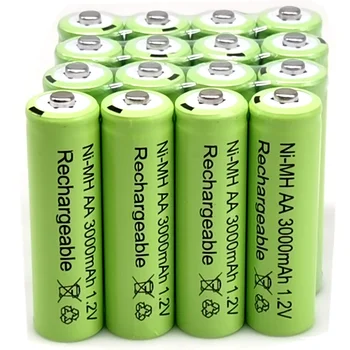 AA 1,2 V 3000mAh NiMH-batterier 1,2 V Oppladbare Batterier Grønt Batteri Hage Solar Lamp LED-Lommelykt Lantern Lampe Lommelykt