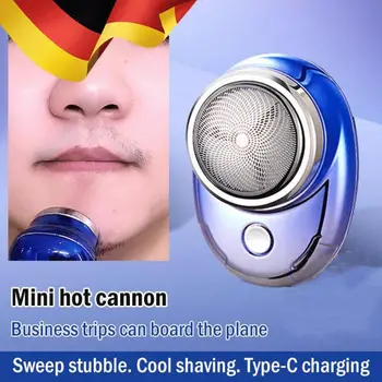 Gradient Plass Stein Gradient Mini Shaver USB Travel Shaver Vanntett Våt Tørr Rotary Shaver Grooming Kit for Menn Elektriske Barbermaskinen