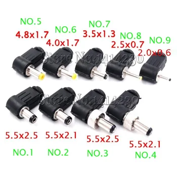 DC-Mannlige Jack Plug Adapter 90 Graders Mannlige 5.5x2.1mm 5.5x2.5mm 4.8x1.7mm 4.0x1.7mm 3.5x1.3mm 2.5x0.7mm 2.0x0.6mm