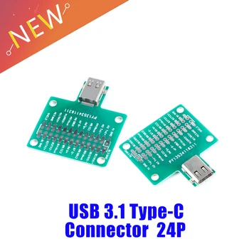 USB 3.1 Kabel-Test Styret 24PIN Type C Type C Kvinnelige Jack Plug å DYPPE Adapter Kontakt Sveiset PCB Converter Pin-Styret