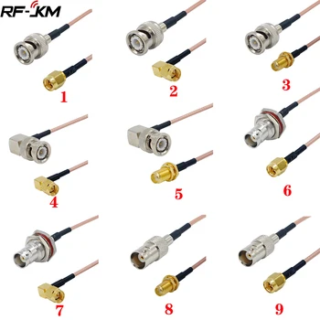 Kabel-SMA-mannlige koble til BNC hann rett-Kontakt Kabel RG316 RF-Jumper pigtail Mannlige til Kvinnelige høyre vinkel RF Koaksial