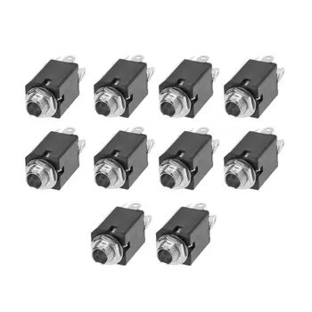 10pcs 6,35 mm Audio Plugg Sockets PJ-612 3-Pin-koblingen Med Skrue Mutter