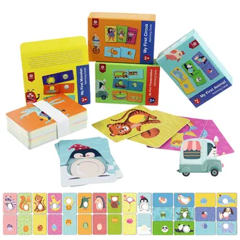 Montessori Dyr Sammenkobling Pedagogiske Leker For Barn Kognitiv Kort Form, Farge Trening Sensorisk Puslespill Spillet For 3-6 År Gammel