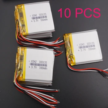 10pcs 3,7 V 330 mAh 333133 Termistor 3 Wire Li-Polymer Li Litium Lipo-Batteri Til PDA Kjøring Diktafonen Telefonen Bil Kamera E-Bok