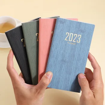 2023 Agenda Notebook A6 Papelaria 365 dager Planlegger, Kalender Kontor Notisblokk Dagbok Caderno Lomme Zeszyt skinn Bøker Tidsplan