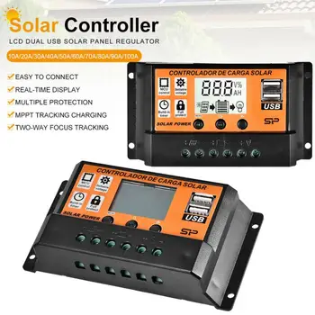 10A/20A/30A/40A/70A/100A Solceller Kontrolleren Automatisk Solar Panel System USB LCD-PWM-Batteri, Regulator Lade Kontrolleren