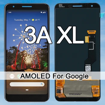 Original Amoled For Google Pixel 3A XL-LCD-Skjerm-Berøringsskjerm Fingerprint Montering G020C G020G G020F Pixel 3AXL LCD-Skjerm
