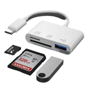 Type-C-Adapter TF JF SD Memory Card Reader-OTG Forfatter Kompakt USB Flash-C for IPad Pro Huawei for Macbook-USB Type C Cardreader