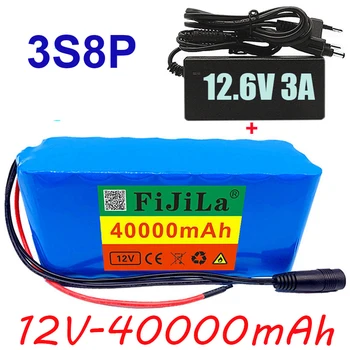 3s8p 18650 Batteri med Stor kapasitet 12v 40Ah lithium batteri 18650 beskyttelse styret 12v 40000mAh for inverter miner lys+BMS