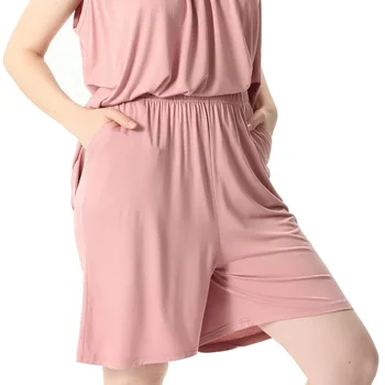 Kvinne Amoi svette-absorberende pluss størrelse uformell løs elastisk bomull shorts hjem bukser hjem pyjamas bukse kvinner 7XL 6XL