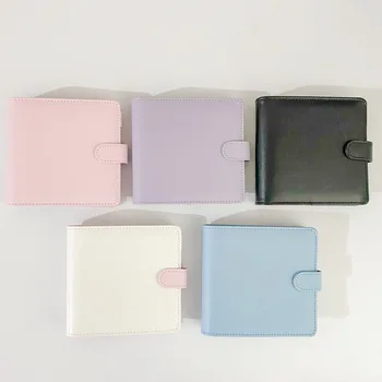 A7 Square Macaron Rosa PU Skinn DIY Perm Notebook Dekke Dagbok Agenda Planner Papir Dekke Skolen Papirvarer
