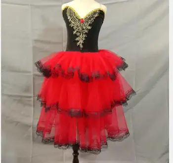 1pcs/mye Off-the-Skulder patchwork kake dansende Jenter Dress Lang Romantisk Ballett Tutus Ytelse Tutu Kostymer