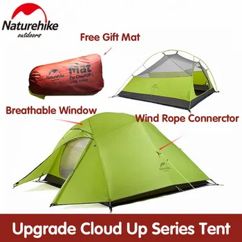 Naturehike telt Oppgradere Cloud Opp 1 2 3 Personer Camping Telt Utendørs 20D Silikon Ultralett Telt Med Gratis Mat NH17T001-T