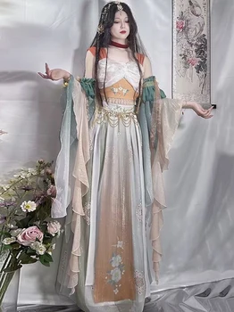 Gamle Kinesiske Hanfu Kjole Kvinner Halloween Prinsesse Loulan Dunhuang Feitian Cosplay Kostyme Dance Party Dress Antrekk Hanfu Sett