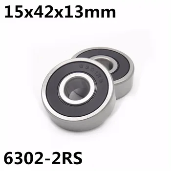 1Pcs 6302-2RS kulelager 15x42x13 mm deep groove ball bearing Høy kvalitet 6302RS 6302