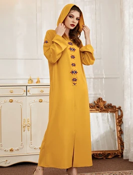 Ramadan Eid-2023 Nye Maxi Dress Vestidos Dubai Tyrkia Hijab Abayas Muslimske Marokko Kaftan Islam Diamond Klær Kjole For Kvinner