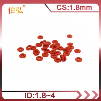 10PCS/mye Rødt Silicon O-Ring i Silikon/VMQ 1.8 mm Tykkelse ID1.8/2/2.24/2.5/2.8/3.15/3.55/3.75/4mm Seal gummipakning Ring Skive