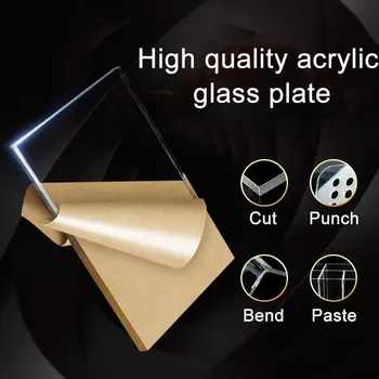 Gjennomsiktig Akryl styret plast akryl ark ark med Akryl styret polymethacrylate 1 mm-9 mm tykkelse 10x20cm lengde