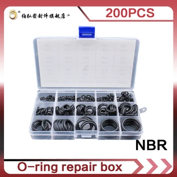 Nitrilgummi 200pcs O-Ringer Slitasje-resistente vanntett og oljebestandig O-Ring Tetning NBR Tetning O-ringer Washer Gummi oring se