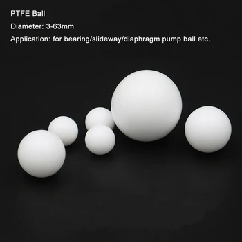 Diameter 3-63mm PTFE (Poly Tetra Fluoroethylene) Kulelager/Lineær-glidebryteren/Pumpe/Elektrisk Isolasjon Ballen Motstandsdyktig mot Korrosjon