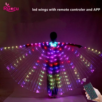 Ruoru magedans LED Vinger med Eksterne Controler RGB Ytelse Fluorescerende Butterfly Wing magedans Isis Vinger Halloween
