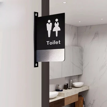 Double-sided Side-montert Toalett Be Tegnet Menn og Kvinner Toalett Logg Hotel WC Toalett Logg Hus Nummer Akryl Tegn