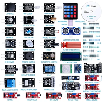 ELEGOO Oppgradert 37 i 1 Sensor Moduler Kit med Opplæringen Kompatibel med Arduino IDE UNO R3 MEGA Nano DIY Elektronisk Kit