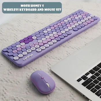 Nye MOFII Honning S Slank Bærbar Honeycomb 2.4 G Trådløst Tastatur og Mus, Sett Stasjonær,PC,Bærbar pc Tastatur og Mus Sett