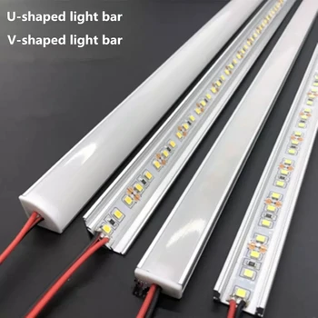 LED aluminium stive lys bar DC12V 50CM 20 tommers U/V-form, 5730 36LEDs LED aluminium kanal Hjem dekorasjon belysning