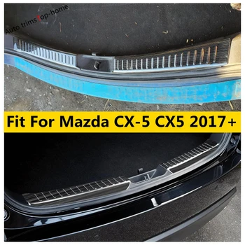 Auto Bakre Støtfanger fotplaten Stammen Dør Karmen Guard Beskytter Dekke For Mazda CX-5 CX5 2017 - 2022 Bil Rustfritt Stål Tilbehør
