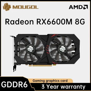 MOUGOL Splitter Nye Radeon RX6600M 8 GB Grafikkort GDDR6 Video Minne 7NM PCIE4.0 128-bit, AMD Gaming GPU for Stasjonære Datamaskiner
