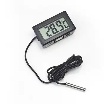 Mini LCD Digital Termometer Akvarium Bil vannbad Temperatur Tester Detektor Skjerm Innebygd Temperatur Sensor 1M