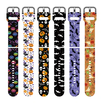 20 mm 22 mm Band for Samsung Galaxy Se 3/46mm42mm/aktiv 2/46 Utstyr S3 Frontier/S2/Huawei GT 2/2E Silikon Stropp Halloween